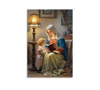 XMHMYHZJ The Madonna of The Book, Reading with Child, Intimate Lighting, Dutch Realism Wall Art Mural Modern Decoration Hanging Art Poster 08x12inch(20x30cm)