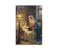 XMHMYHZJ The Madonna of The Book, Reading with Child, Intimate Lighting, Dutch Realism Wall Art Mural Modern Decoration Hanging Art Poster 20x30inch(50x75cm)
