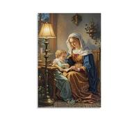 XMHMYHZJ The Madonna of The Book, Reading with Child, Intimate Lighting, Dutch Realism Wall Art Mural Modern Decoration Hanging Art Poster 16x24inch(40x60cm)