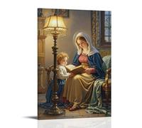 XMHMYHZJ The Madonna of The Book, Reading with Child, Intimate Lighting, Dutch Realism Wall Art Mural Modern Decoration Hanging Art Poster 12x18inch(30x45cm)
