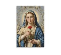 XMHMYHZJ The Madonna of The Carnation, Red Flower Symbolizing Love, Northern Detail Wall Art Mural Modern Decoration Hanging Art Poster 24x36inch(60x90cm)