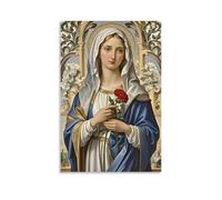 XMHMYHZJ The Madonna of The Carnation, Red Flower Symbolizing Love, Northern Detail Wall Art Mural Modern Decoration Hanging Art Poster 08x12inch(20x30cm)