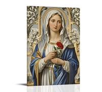 XMHMYHZJ The Madonna of The Carnation, Red Flower Symbolizing Love, Northern Detail Wall Art Mural Modern Decoration Hanging Art Poster 08x12inch(20x30cm)