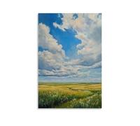 XMHMYHZJ The Vastness of The Prairie An Oil Canvas of Endless Grasslands And A Big Sky Wall Art Mural Modern Decoration Hanging Art Poster 24x36inch(60x90cm)