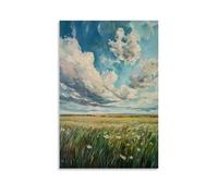 XMHMYHZJ The Vastness of The Prairie An Oil Canvas of Endless Grasslands And A Big Sky Wall Art Mural Modern Decoration Hanging Art Poster 24x36inch(60x90cm)
