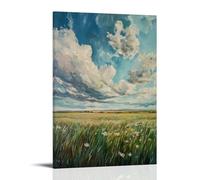 XMHMYHZJ The Vastness of The Prairie An Oil Canvas of Endless Grasslands And A Big Sky Wall Art Mural Modern Decoration Hanging Art Poster 20x30inch(50x75cm)