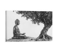 XMHMYHZJ U099WS Buddhism Poster Buddha Statue in Peaceful Medi Wall Art Mural Modern Decoration Hanging Art Poster 08x12inch(20x30cm)