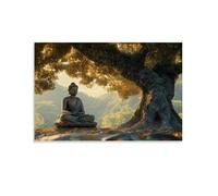 XMHMYHZJ UNSSG3 Buddhism Poster Buddha Statue in Peaceful Medi Wall Art Mural Modern Decoration Hanging Art Poster 08x12inch(20x30cm)