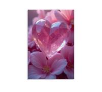 XMHMYHZJ Valentine ' S Day, A Tiny Diamond Sitting on Some Pretty Pink Flowers Wall Art Mural Modern Decoration Hanging Art Poster 12x18inch(30x45cm)
