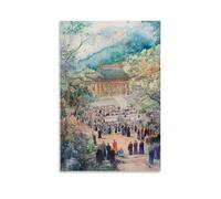 XMHMYHZJ VNOJT5 Buddhism Poster Vibrant Scene of A Buddhist Wall Art Mural Modern Decoration Hanging Art Poster 08x12inch(20x30cm)