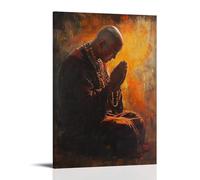 XMHMYHZJ VZ1WT7 Buddhism Poster A Tibetan Monk Praying Wall Art Mural Modern Decoration Hanging Art Poster 12x18inch(30x45cm)
