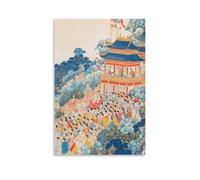 XMHMYHZJ WZ5RYV Buddhism Poster Vibrant Scene of A Buddhist Wall Art Mural Modern Decoration Hanging Art Poster 08x12inch(20x30cm)