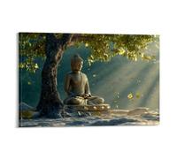 XMHMYHZJ YV32PT Buddhism Poster Buddha Statue in Peaceful Medi Wall Art Mural Modern Decoration Hanging Art Poster 08x12inch(20x30cm)