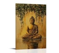 XMHMYHZJ ZOKC9N Buddhism Poster Buddha Statue in Peaceful Medi Wall Art Mural Modern Decoration Hanging Art Poster 16x24inch(40x60cm)