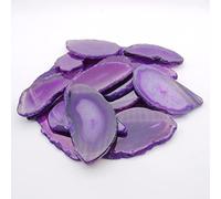 XMHOME 15Pcs Purple Bulk Agate Slices Geode Slice Worry Stone Irregular Healing Crystal Home Decoration DIY Necklace Keychains Gem Material（No Hole）