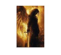 XMHYHMY Angel Poster Archangel, Fiery Sword Mural Modern Decoration Hanging Art Poster 24x36inch(60x90cm)