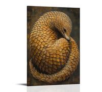 XMHYHMY Animal Poster Oil Painting Pangolin Armored Curl Mural Modern Decoration Hanging Art Poster 12x18inch(30x45cm)