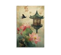 XMHYHMY Easter Poster Korean, Lotus Lantern Mural Modern Decoration Hanging Art Poster 08x12inch(20x30cm)