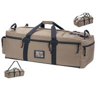 XMILPAX Large Military Duffle Bag Tactical Gear Load Out Bag Deployment Cargo Bag Travel Sports Equipment Duffel Luggage Bag with Backpack Straps 90L, TAN+BLACK