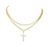 Xmiral 2024 Hip Hop Chain Necklace & Pendant Birthday For Stainless Matching Jewelry Back To School Accessories Fall Outfits Heart for Women (Gold, One Size)