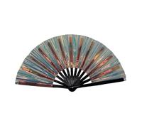 Xmiral Boots On The Ground Fan Large Folding Hand Clap Fans for Line Dancing Foldable Craft Holding Colors Dance Enthusiasts Table (A, One Size)