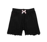 Xmiral Girls Butterfly Ruffle Trim Cropped Leggings Three Quarter Shorts Soft Casual Summer Pants Kids Age 2-14 Years (Black, 13-14 Years)