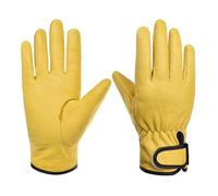 Xmiral Sheepskin Vintage Motorcycle Riding Gloves Repair Work Garden Gardening Rose Handling Welding Paper (C, XL)