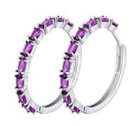 Xmiral Sparkling Zircon Earrings Ear Cuff For Teen Girls Piercing Studs Trendy Hoops (Purple, One Size)