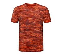 Xmiral T-Shirt Men's Casual Breathable Men's T-Shirt with Round Collar and Quick Drying Clothes T-Shirt Cut Shirt for Men Summer Top Blouse(Orange,8XL)