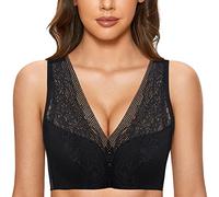 Xmiral Women's Plus Size Full Wrap Front Closed Posture Back Unpadded Smooth Underarm Seamless Elastic Wireless Lightweight Strapless Bra for Women Plus Black