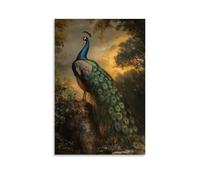 XMJHHMHZ Animal Poster The Regal Peacock - A Renaissance Masterpiece in Feathers Wall Art Mural Modern Decoration Hanging Art Poster 20x30inch(50x75cm)