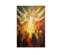 XMJHHMHZ Christian Mural - Pentecost- Holy Spirit Descending As Flames Wall Art Mural Modern Decoration Hanging Art Poster 08x12inch(20x30cm)
