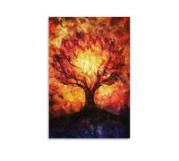 XMJHHMHZ Judaism Poster The Burning Bush - Divine Presence in Sacred Flames Wall Art Mural Modern Decoration Hanging Art Poster 08x12inch(20x30cm)