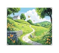 XMJJKUF 10x8ft Fabric Emerald VBS 2026 Decorations Backdrop Spring Garden Grass Tree Crafts Background for Students Improve Imagination Exploring The World Church Events Outdoor Props Supplies