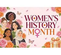 XMJJKUF Women’s History Month Banner Backdrop 10x7ft March International Women's Day Rights Party Decorations Banner School Classroom Celebrate Female Party Supplies Background