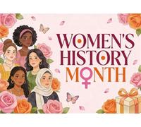 XMJJKUF Womens History Month Decorations Backdrop Banner 10x7ft March International Womens Day Photography Background Flowers Celebrate Female Liberation Home Birthday Party Decor