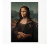XMJJQQ Mona Lisa Painting Classic Art Print, Funny Bathroom Wall Art, 12x16in Unframed Canvas, Humor Amusing Toilet Art, Wall Decor for Bathroom
