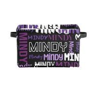 XMJUPO Personalized Foldable Storage Bins with Name Custom Nursery Baskets Organizer with Handles for Organizing Kids and Pets Toys Nursery Shelf Closet Boxes 1 Pack Dark Purple