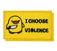 XMJY I Choose Violence Chick Meme Patch - Funny Military Morale Patches with Hook Fastener Backing, Humorous Embroidered Patch for Tactical Backpacks, Hats, Lunch Bags, Vests, Jackets
