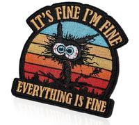 XMJY It's Fine I'm Fine Everything is Fine Patch, Embroidered Hook and Loop Patches, Funny Meme Morale Patch for Backpacks, Dog Harnesses, Army Vests, Gym Bags, Hats, Helmets