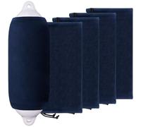 XMK Boat Fender Covers 9" x 26" Fender Covers Marine Boat Bumper Sleeves for Twin Eye & Center Rope Tube Style Fenders, Navy Blue, 4-Pack, Polyester (Boat Fender Not Included)