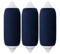 XMK Boat Mudguard Covers 10 x 26 in Double Eye Mudguard and Middle Rope Navy Blue Pack of 3 Polyester (Boat Mudguard Not Included)