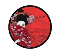 Xmkltbz Round Aluminum Tin Sign Hanging Metal Sign 8 Inch Poster Wall Decor Made in USA for Office Home Japanese Print Hairstyle Cherry Blossoms