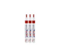 XMKT 1/3/6/12Pcs Colorful Permanent Paint Marker Waterproof White Markers Tire Tread Rubber Fabric Paint Metal Paint Marker Pens(3pcs red)