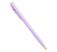 XMKT 100Pcs/Lot New Slim Metal Ballpoint Pens Rose Gold Silver Advertising School Office Supplies Free Customized Logo(Style 2-Violets,Black)
