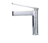 XMKT Brushed Gold High-Rise Waterfall Basin Faucet, Single-Handle Deck-Mounted Mixer Tap for Modern Vessel Sinks(Chrome Short)