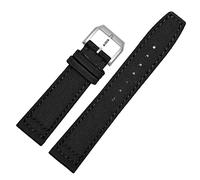 XMKT For IWC Pilot Spitfire Timezone TopGun Strap Green Black Belts Wristwatch Straps 20mm 21mm 22mm Nylon Canvas Fabric Watch Band(Pin black silver,21mm)
