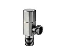XMKT Gray Brass Angle Valve 1/2x1/2 Compact Bathroom Non Slip Grip Under Sink Water Control Tap(Gray one pcs)