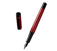 XMKT Metal Brass Fountain Pen Extra Fine Nib EF Ink Pens Blue/Red/Black 1PC - Ideal for Office Writing Supplies(Red,EF(Approx.0.38mm))