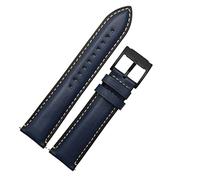 XMKT Quick release genuineLeather watch strap for fossil FTW1114 4016ME3110 FS5436 24 20 22mm watchband for huawei pro 2 gear S2 S3(Blue black clasp,22mm)